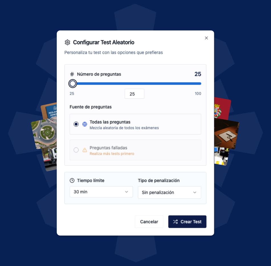 Sistema de generación de tests aleatorios personalizados